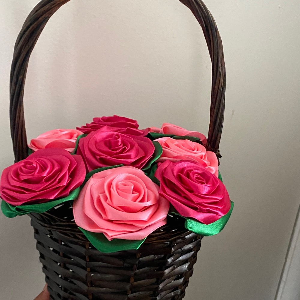 Pink and Red Rose Basket